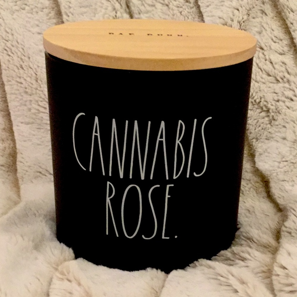 🔥SALE🌳HTF Rae Dunn CANNABIS ROSE Candle Stash🌳B